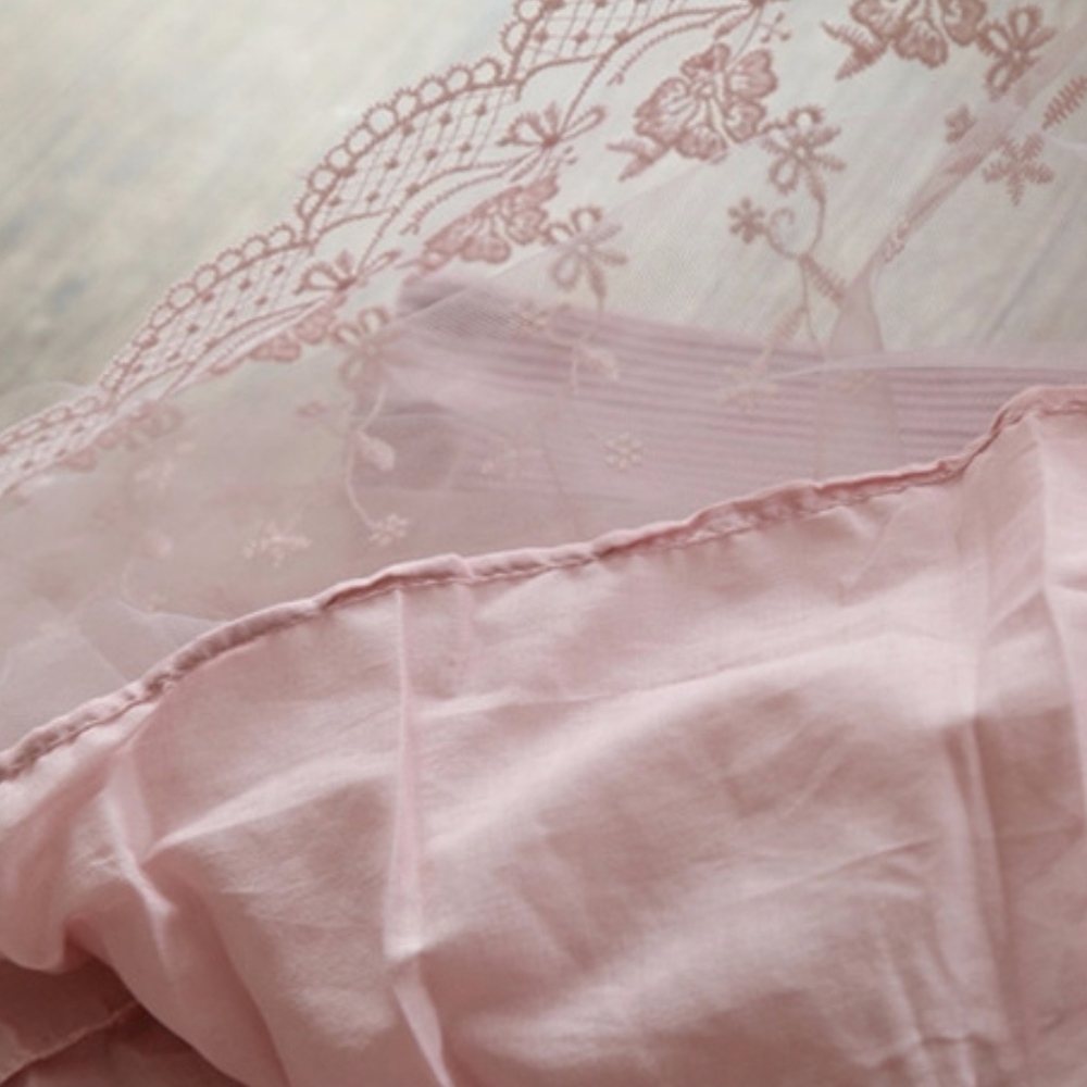 Girls Pink Flower Lace Knitted Tulle Tutu Dress - Picture 7 of 7